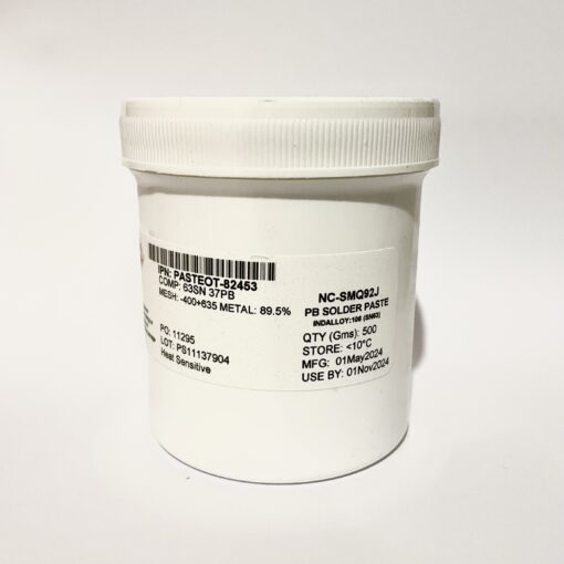 SMQ92J Solder Paste made with Sn63/Pb37 and Type 4 (89.5%) powder